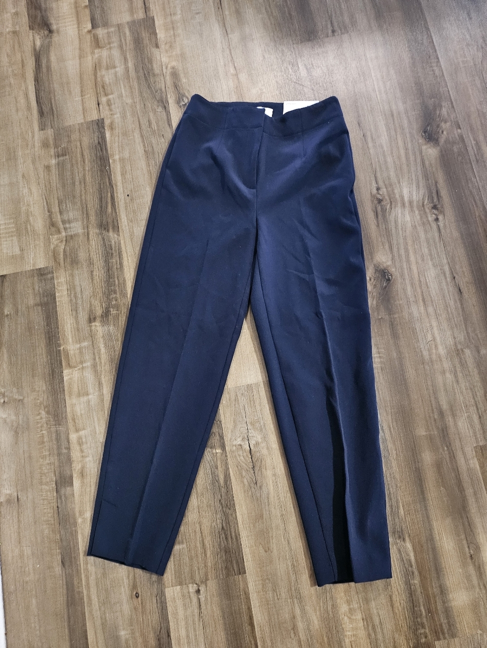 NWT  Ann Taylor Loft Navy Blue High Waist Straight Leg Trouser Women’s Size 0